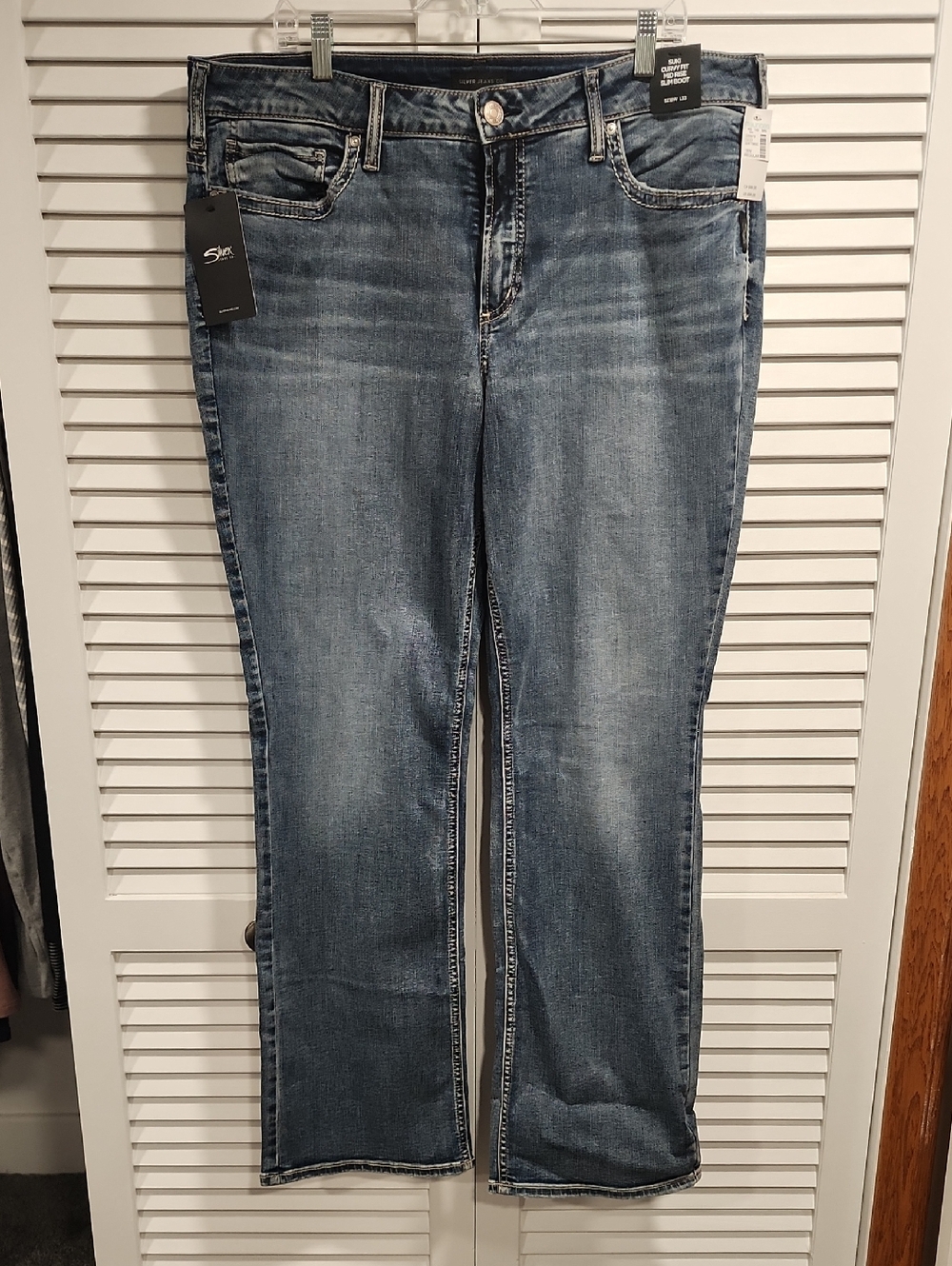 Silver Jeans Women's Boot Cut Mid Blue Jeans